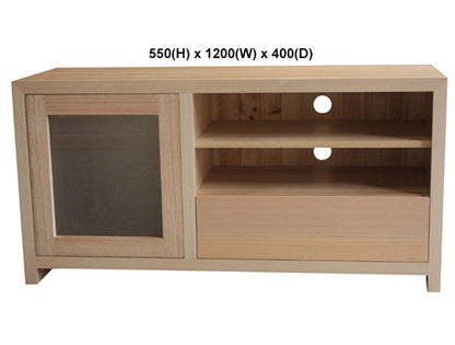 MORGAN (AUSSIE MADE) 1 DOOR / 1 DRAWER ENTERTAINMENT TV UNIT COLLECTION - TASSIE OAK COMBINATION - ASSORTED STAINED COLOURS - STARTING FROM $1799