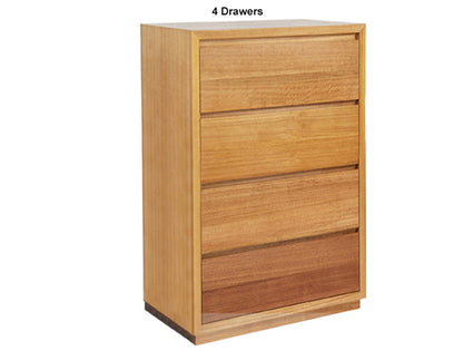 MORGAN (AUSSIE MADE) TALLBOY WITH FLOATING BASE COLLECTION - TASSIE OAK COMBINATION - ASSORTED STAINED COLOURS - STARTING FROM $1200