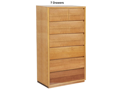 MORGAN (AUSSIE MADE) TALLBOY WITH FLOATING BASE COLLECTION - TASSIE OAK COMBINATION - ASSORTED STAINED COLOURS - STARTING FROM $1200