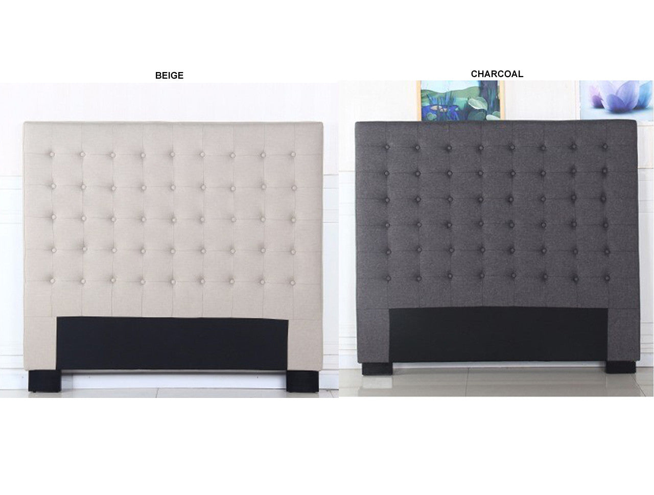 Morgana Fabric Headboard Collection - Charcoal Or Beige - Starting $399