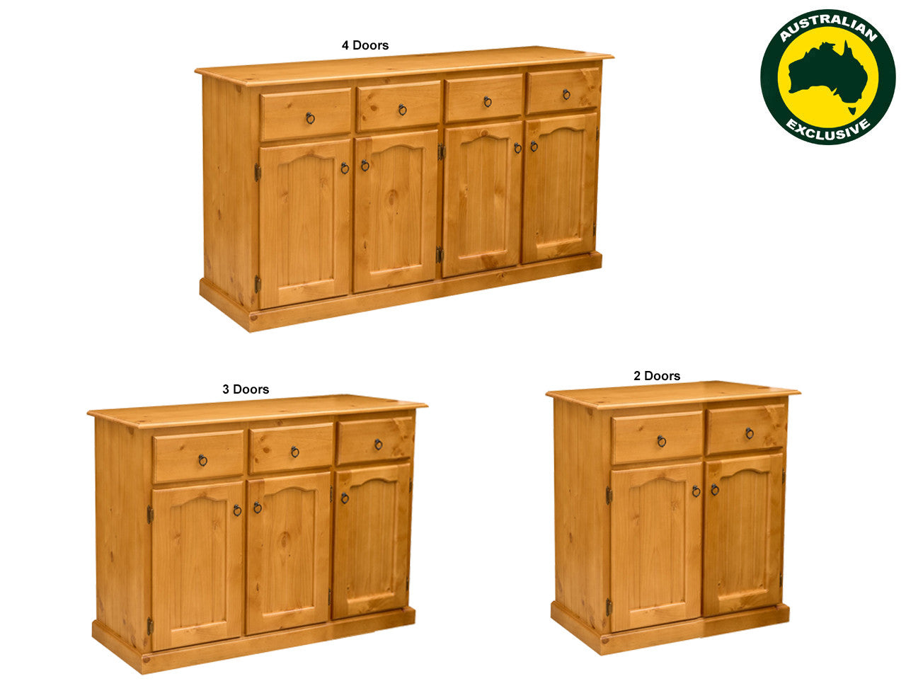 Mudgee / Arncliff (ASSIE MADE) Thin Top Buffet Collection - Assorted Stained Colours