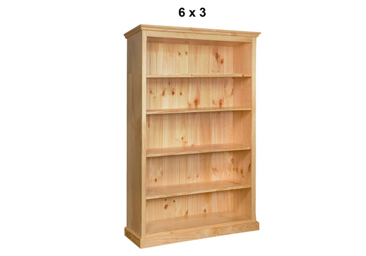 MUDGEE (AUSSIE MADE) STANDARD HIGHLINE BOOKCASE WITH 40MM FACINGS COLLECTION  - ASSORTED STAINED COLOURS - STARTING FROM $449