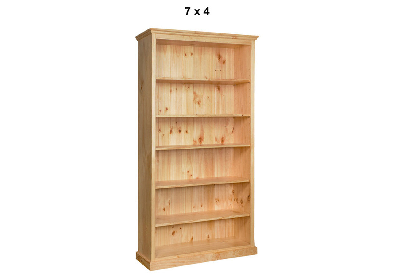MUDGEE (AUSSIE MADE) STANDARD HIGHLINE BOOKCASE WITH 40MM FACINGS COLLECTION  - ASSORTED STAINED COLOURS - STARTING FROM $449