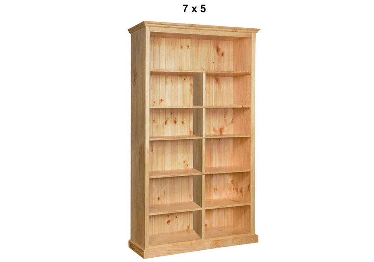 MUDGEE (AUSSIE MADE) STANDARD HIGHLINE BOOKCASE WITH 40MM FACINGS COLLECTION  - ASSORTED STAINED COLOURS - STARTING FROM $449