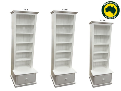 MUDGEE (AUSSIE MADE) BOOKCASE COMBO + 1 DRAWER  COLLECTION - ASSORTED PAINTED COLOURS - STARTING FROM $799