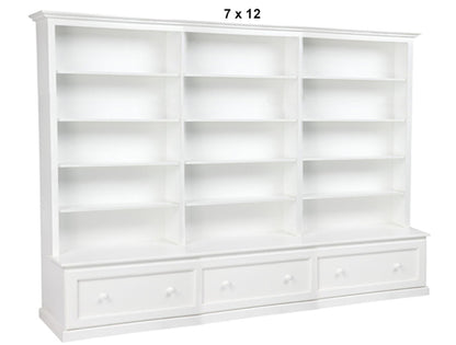 MUDGEE (AUSSIE MADE) COMBO BOOKCASE + 3 DRAWERS COLLECTION - ASSORTED PAINTED COLOURS - STARTING FROM $2599
