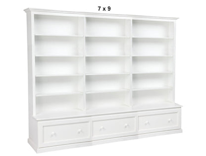 MUDGEE (AUSSIE MADE) COMBO BOOKCASE + 3 DRAWERS COLLECTION - ASSORTED PAINTED COLOURS - STARTING FROM $2599