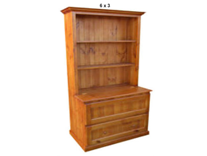 MUDGEE (AUSSIE MADE) BOOKCASE COMBO WITH 2 BLANKET (DEEP) DRAWERS COLLECTION  - ASSORTED STAINED COLOURS - STARTING FROM $899