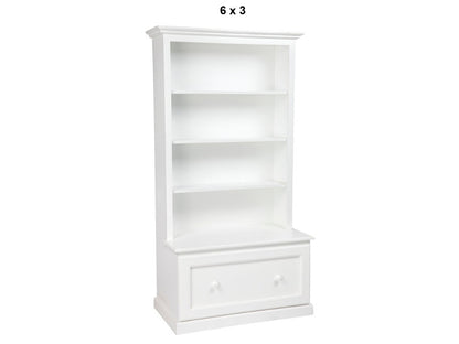 MUDGEE (AUSSIE MADE) HIGHLINE BOOKCASE COMBO WITH DRAWER COLLECTION - ASSORTED PAINTED COLOURS - STARTING FROM $699