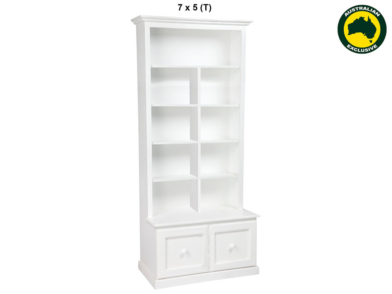 MUDGEE (AUSSIE MADE) HIGHLINE BOOKCASE COMBO WITH DRAWER COLLECTION - ASSORTED PAINTED COLOURS - STARTING FROM $699