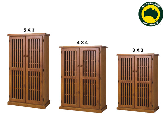 Crystal (AUSSIE MADE) Shoe Cabinet - Assorted Stained Colours