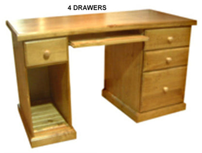 MUDGEE (AUSSIE MADE) COMPUTER DESK + KEYBOARD SLIDE COLLECTION - ASSORTED STAINED COLOURS - STARTING FROM $899