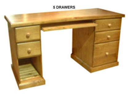 MUDGEE (AUSSIE MADE) COMPUTER DESK + KEYBOARD SLIDE COLLECTION - ASSORTED STAINED COLOURS - STARTING FROM $899