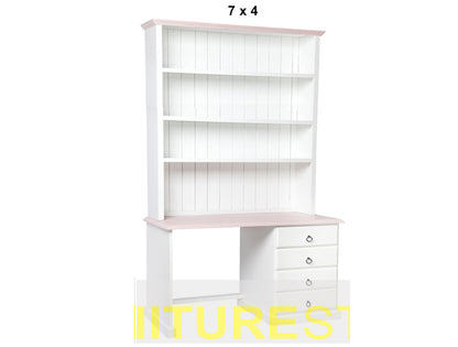 MUDGEE (AUSSIE MADE) 4 DRAWER DESK + HUTCH (REVERSIBLE) - ASSORTED PAINTED COLOURS - STARTING FROM $1099