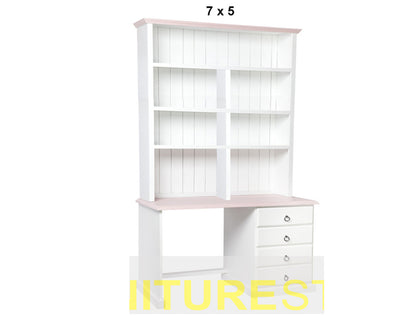 MUDGEE (AUSSIE MADE) 4 DRAWER DESK + HUTCH (REVERSIBLE) - ASSORTED PAINTED COLOURS - STARTING FROM $1099