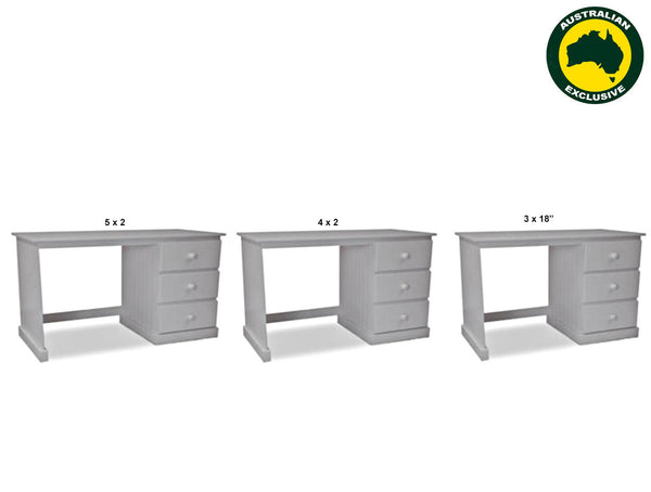 MUDGEE (AUSSIE MADE) DESK WITH FOOT REST COLLECTION - ASSORTED STAINED COLOURS - STARTING FROM $599