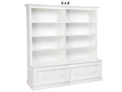 MUDGEE (AUSSIE MADE) BOOKCASE COMBO + 2 DRAWER COLLECTION - (3 SECTIONS)- ASSORTED PAINTED COLOURS - STARTING FROM $1999