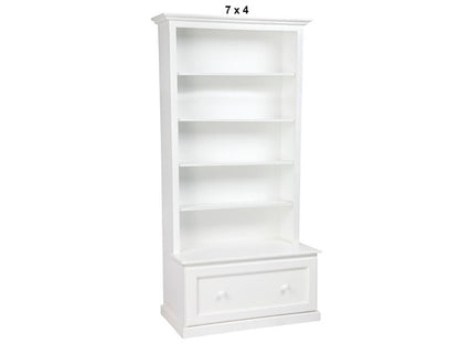 MUDGEE (AUSSIE MADE) HIGHLINE BOOKCASE COMBO + 1 SMOOTH DRAWER & BACK COLLECTION - ASSORTED PAINTED COLOURS - STARTING FROM $899