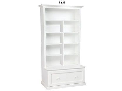 MUDGEE (AUSSIE MADE) HIGHLINE BOOKCASE COMBO + 1 SMOOTH DRAWER & BACK COLLECTION - ASSORTED PAINTED COLOURS - STARTING FROM $899