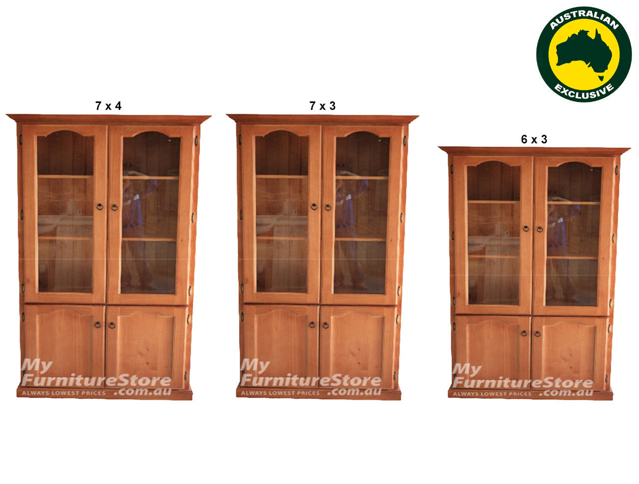 Mudgee (AUSSIE MADE) 4 Door Library Unit Collection - Assorted Stained Colours