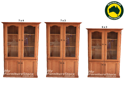 MUDGEE (AUSSIE MADE) 4 DOOR LIBRARY UNIT COLLECTION - ASSORTED STAINED COLOURS - STARTING FROM $999