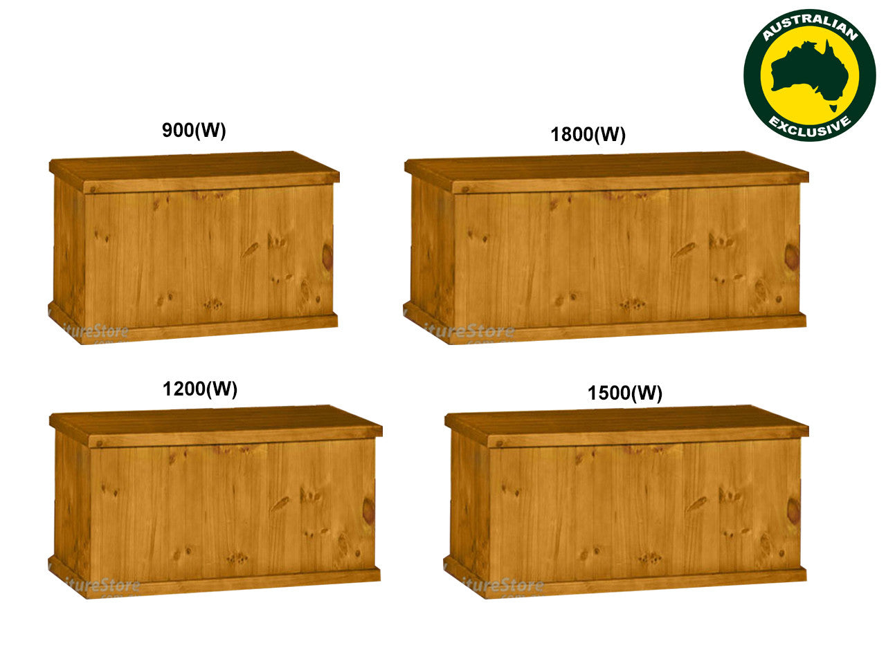 Mudgee (AUSSIE MADE) Lined Sides / Smooth Top Storage Box Collection - Assorted Stained Colours