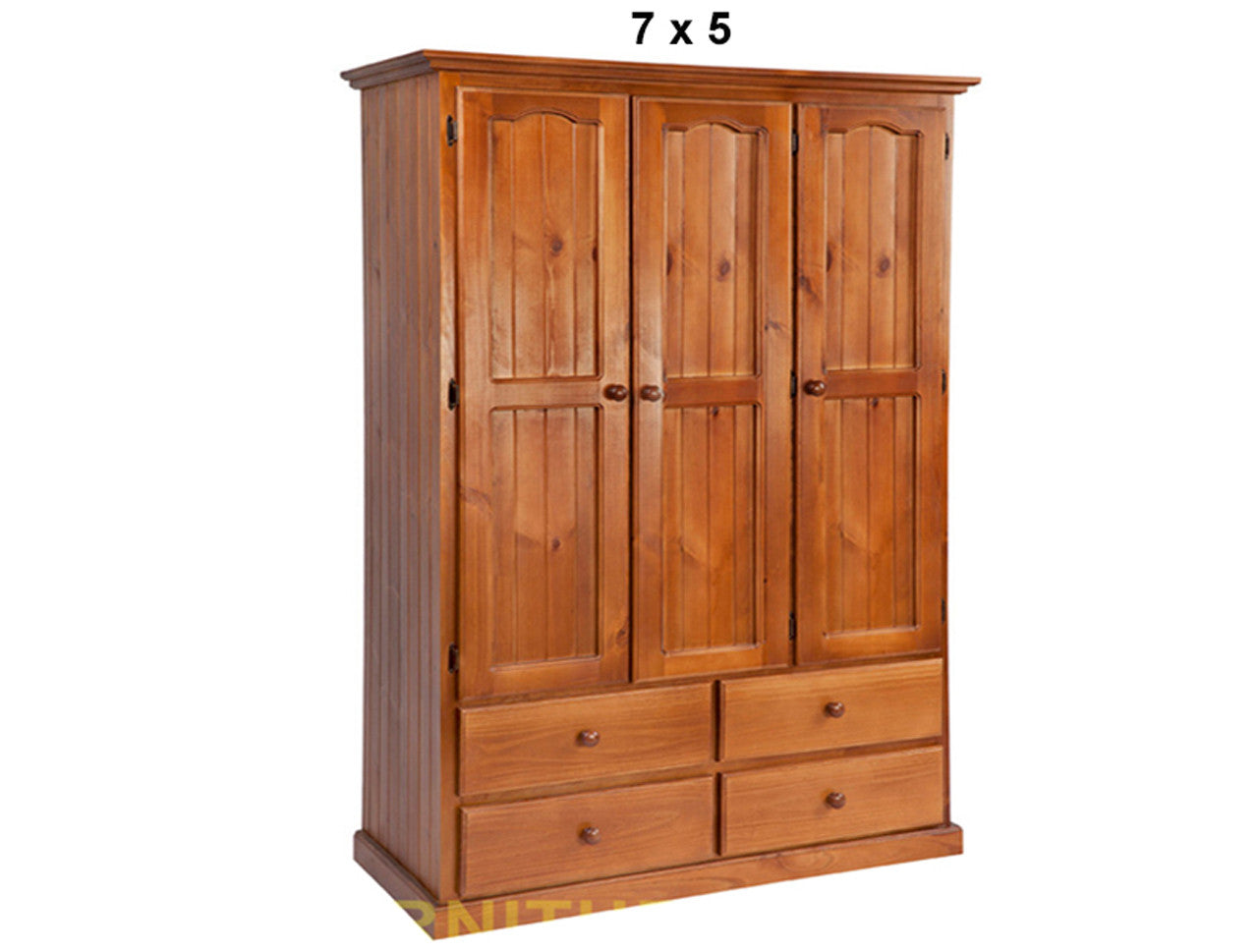 MUDGEE (AUSSIE MADE) WARDROBE WITH 3 DOORS / 4 DRAWERS WARDROBE COLLECTION - ASSORTED STAINED COLOURS - STARTING FROM $1199