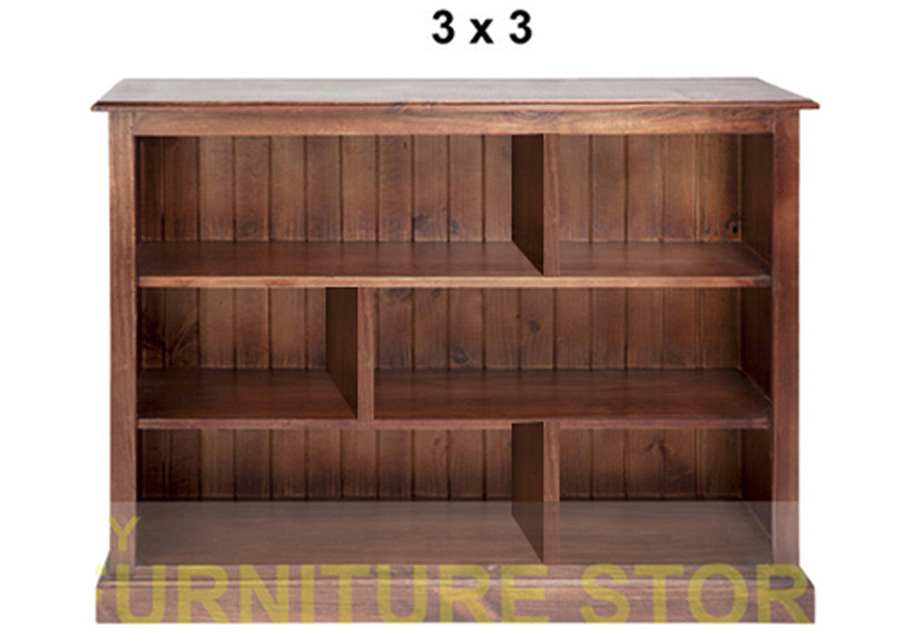 Mudgee (AUSSIE MADE) Staggered Lowline Bookcase Collection - Assorted Stained Colours