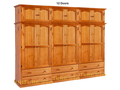 MUDGEE (AUSSIE MADE) WARDROBE WITH TOP BOX COLLECTION - ASSORTED STAINED COLOURS - STARTING FROM $1199