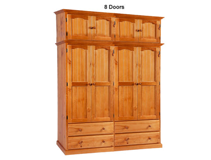 MUDGEE (AUSSIE MADE) WARDROBE WITH TOP BOX COLLECTION - ASSORTED STAINED COLOURS - STARTING FROM $1199