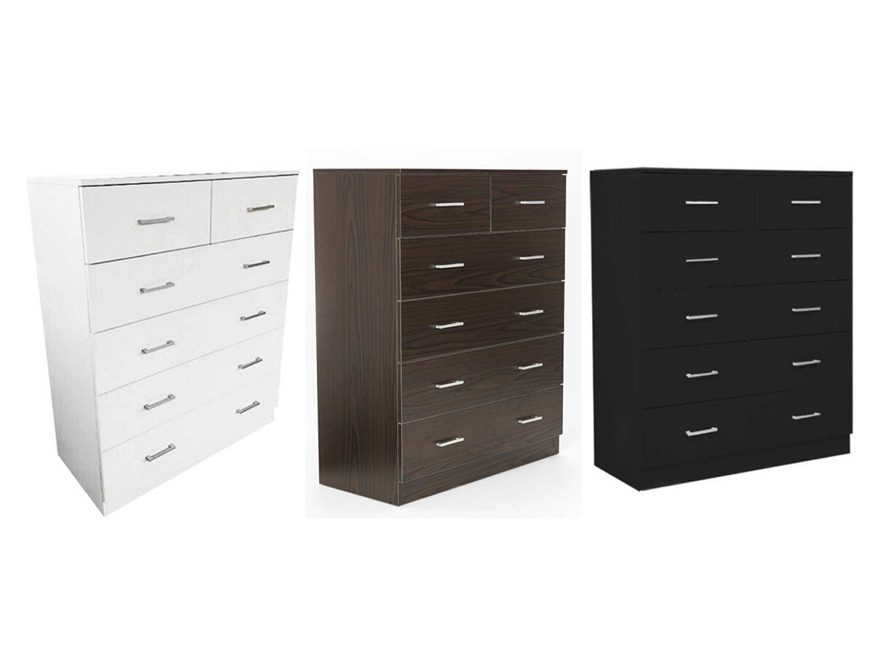 MUNICH 6 DRAWERS TOP SPLIT (2 OVER 4) LAMINATED TALLBOY - 1050(H) x 850(W) - ASSORTED COLOURS