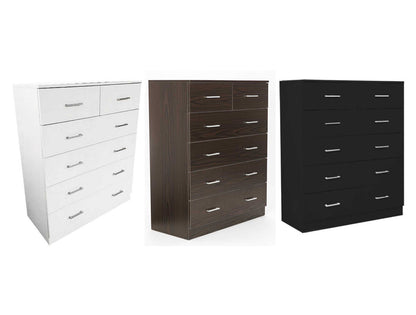 MUNICH 6 DRAWERS TOP SPLIT (2 OVER 4) LAMINATED TALLBOY - 1050(H) x 850(W) - ASSORTED COLOURS
