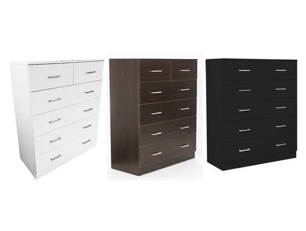 MUNICH 6 DRAWERS TOP SPLIT (2 OVER 4) LAMINATED TALLBOY - 1050(H) x 850(W) - ASSORTED COLOURS