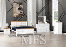 QUEEN NARRABEEN (AUSSIE MADE) BED - TWO TONE - ASSORTED PAINTED COLOURS
