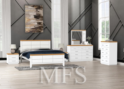 KING NARRABEEN (AUSSIE MADE) 3 PIECE (BEDSIDE) BEDROOM SUITE - TWO TONE - ASSORTED COLOURS