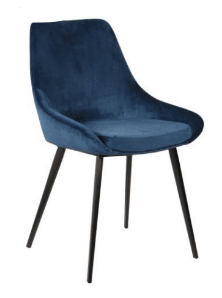 DOMO VELVET FABRIC DINING CHAIR - NAVY