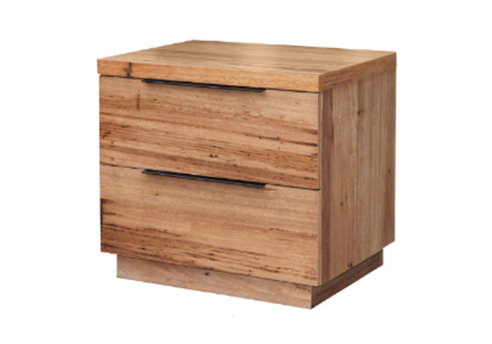 Baldrine 2 Drawer Bedside Table - Wormy Chestnut