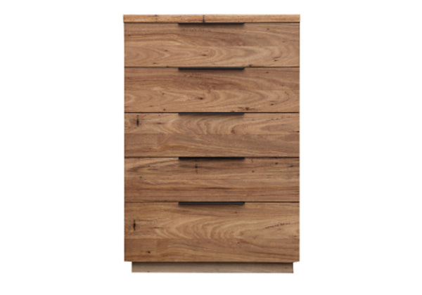 BALDRINE 5 DRAWER TALLBOY - WORMY CHESTNUT