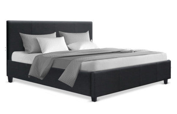 QUEEN NEO FABRIC BED - CHARCOAL