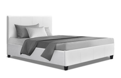 KING SINGLE NEO LEATHERETTE BED - WHITE