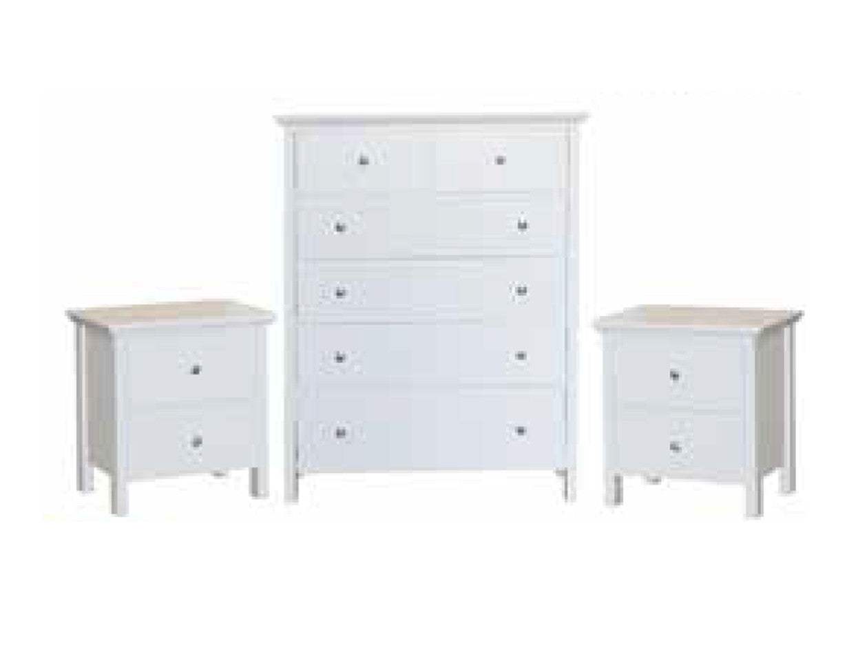 Nicky 3 Piece Chest Set - White
