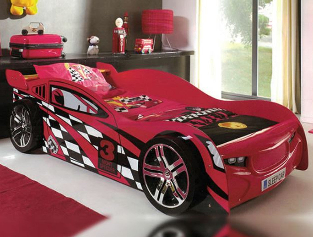 Single Night Speeder Racing Car Bed - Red