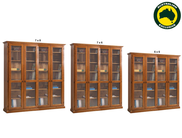 NOOSA (AUSSIE MADE) 4 DOOR LIBRARY UNIT COLLECTION - ASSORTED STAINED COLOURS - STARTING FROM $1999