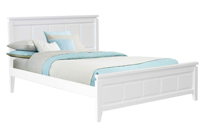 KING SINGLE  NOVENA  PANEL BED FRAME - WHITE