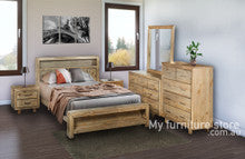 KING CARNIVAL BOOKEND BED - BRUSHED GREYWASH