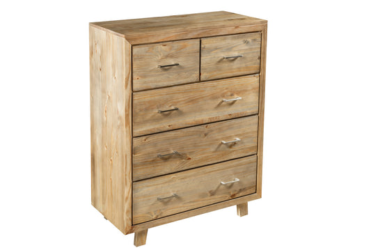 Carnival 5 Drawer Tallboy (MODEL:3441) - 1000(H) X 950(W) - Brushed Greywash