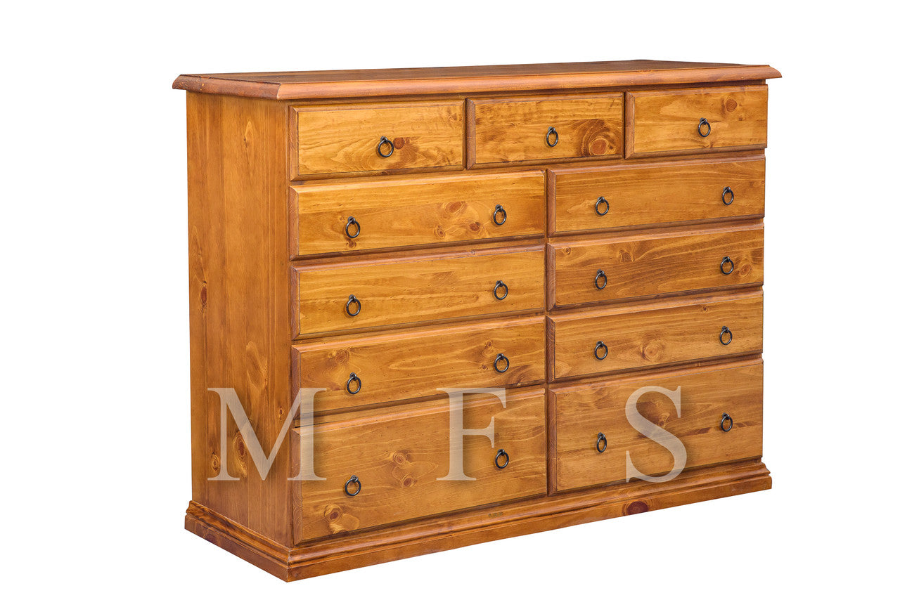 CRONULLA 11 DRAWER LOWBOY - 1100(H) x 1800(W) x 440(D) - BALTIC , WALNUT , GREYWASH (PICTURED)