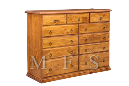 CRONULLA 11 DRAWER LOWBOY - 1100(H) x 1800(W) x 440(D) - BALTIC , WALNUT , GREYWASH (PICTURED)