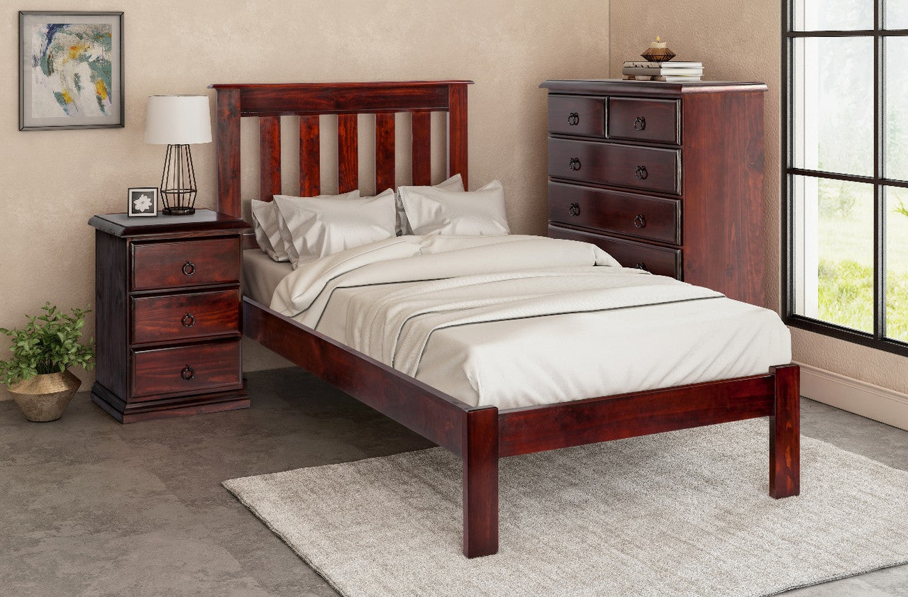 Queen Cronulla (CRQBB) Bed With Doona Foot - Baltic(#215) , Walnut(#219) Or Grey Wash(#501)