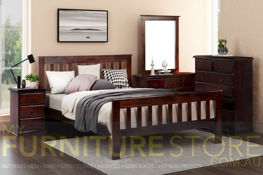 QUEEN CRONULLA (CRQB) BED WITH MATCHING FOOT - BALTIC , WALNUT OR GREYWASH